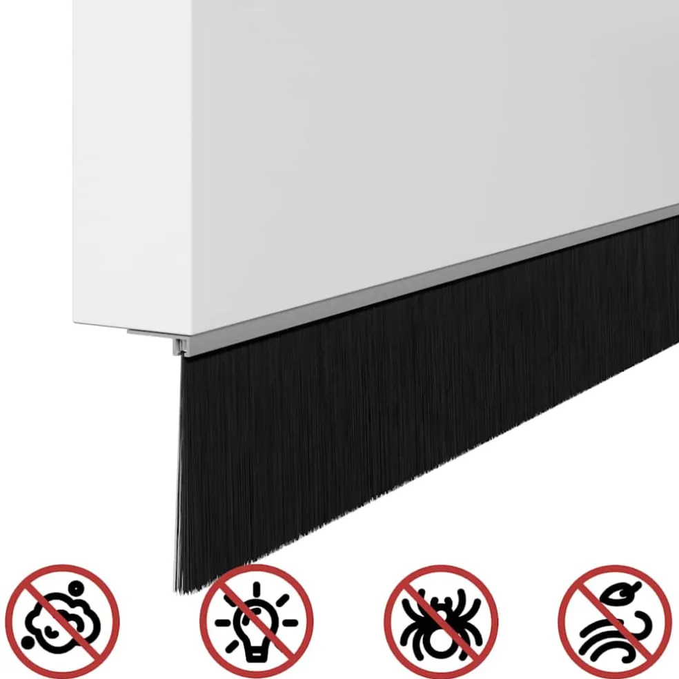 vidaXL Zelfklevende Deurborstels 2 st Zwart 100 cm Aluminium Legering