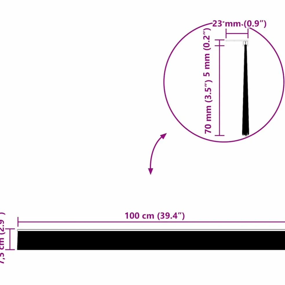 vidaXL Zelfklevende Deurborstels 2 st Zwart 100 cm Aluminium Legering