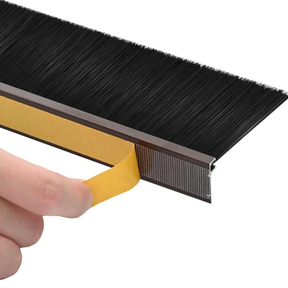 vidaXL Zelfklevende Deurborstels 2 st Bruin 100 cm Aluminium Legering