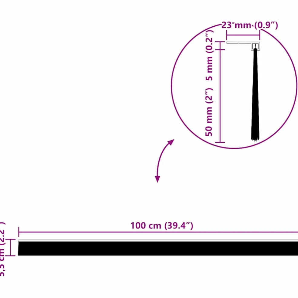 vidaXL Zelfklevende Deurborstels 2 st Zwart 100 cm Aluminium Legering