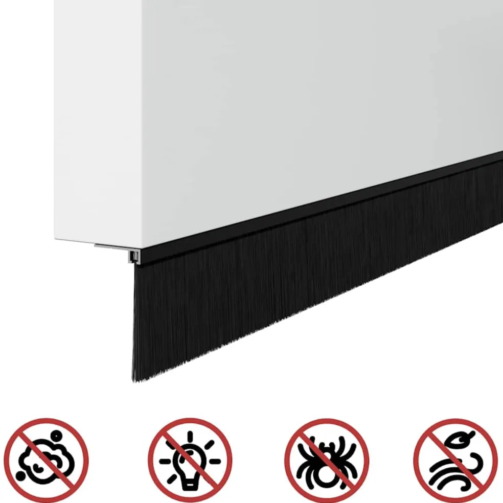 vidaXL Zelfklevende Deurborstels 2 st Zwart 100 cm Aluminium Legering