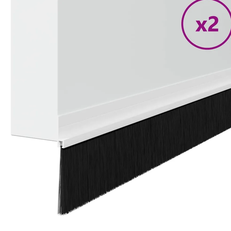 vidaXL Zelfklevende Deurborstels 2 st Wit 100 cm Aluminium Legering