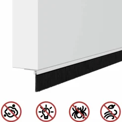 vidaXL Zelfklevende Deurborstels 2 st Wit 100 cm Aluminium Legering