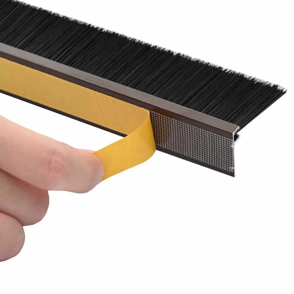 vidaXL Zelfklevende Deurborstels 2 st Bruin 100 cm Aluminium Legering