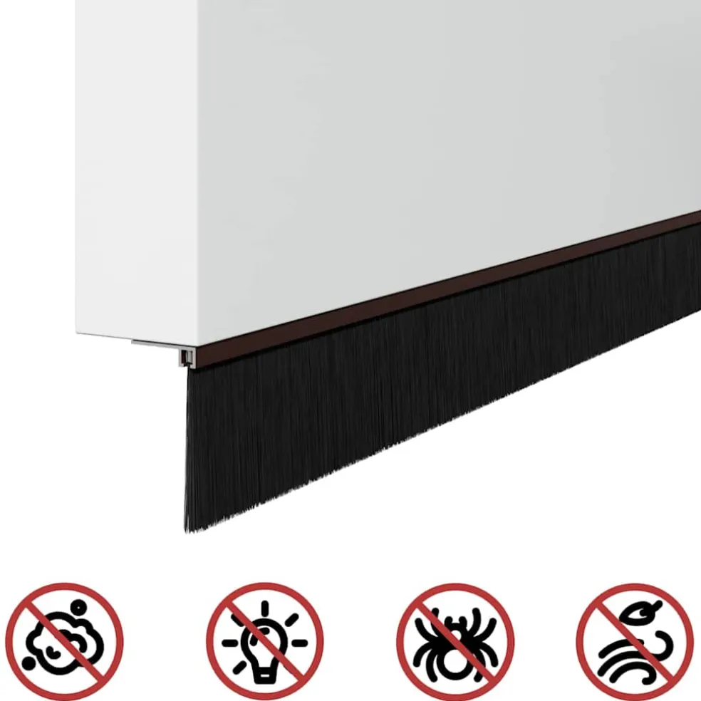vidaXL Zelfklevende Deurborstels 2 st Bruin 100 cm Aluminium Legering