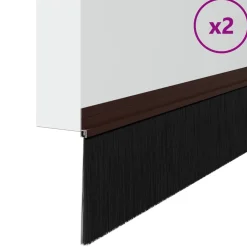 vidaXL Zelfklevende Deurborstels 2 st Bruin 100 cm Aluminium Legering