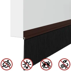 vidaXL Zelfklevende Deurborstels 2 st Bruin 100 cm Aluminium Legering
