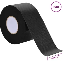 vidaXL Zelfklevende kunstgras tape Zwart 5 cm x 10 m Niet-geweven Stof