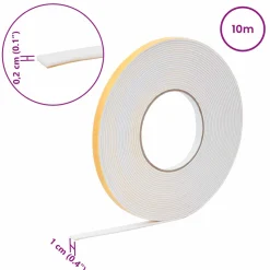 vidaXL Zelfklevende schuimtape Wit 10mm x 10m CR Schuim