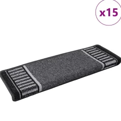 vidaXL Zelfklevende Trapmatten 15 st 65 x 21 x 4 cm Non-Slip Antraciet