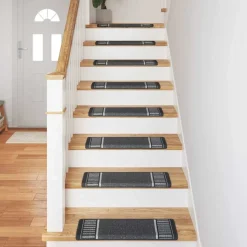 vidaXL Zelfklevende Trapmatten 15 st 65 x 21 x 4 cm Non-Slip Antraciet