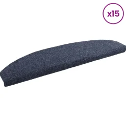 vidaXL Zelfklevende Trapmatten 15 st 80 x 24,5 x 3,5 cm Blauw