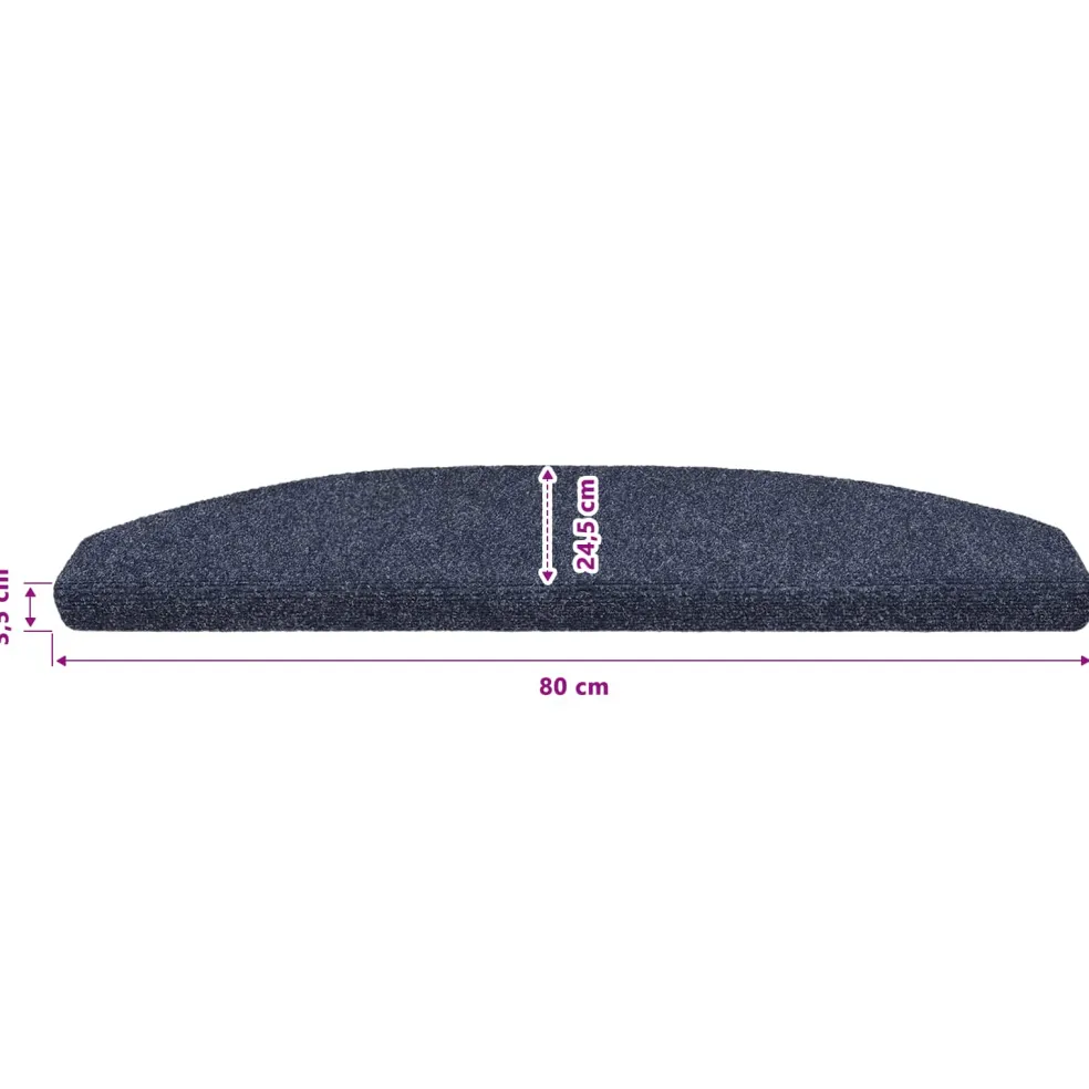 vidaXL Zelfklevende Trapmatten 15 st 80 x 24,5 x 3,5 cm Blauw