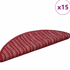 vidaXL Zelfklevende Trapmatten 15 st 56 x 17 x 3 cm Non-Slip Rood
