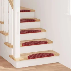 vidaXL Zelfklevende Trapmatten 15 st 56 x 17 x 3 cm Non-Slip Rood