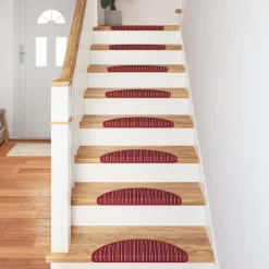 vidaXL Zelfklevende Trapmatten 15 st 56 x 17 x 3 cm Non-Slip Rood