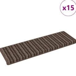 vidaXL Zelfklevende Trapmatten 15 st 65 x 21 x 4 cm Non-Slip Bruin
