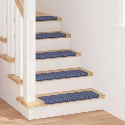 vidaXL Zelfklevende Trapmatten 15 st 65 x 21 x 4 cm Non-Slip Blauw