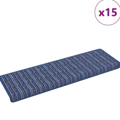vidaXL Zelfklevende Trapmatten 15 st 65 x 21 x 4 cm Non-Slip Blauw