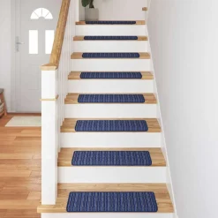 vidaXL Zelfklevende Trapmatten 15 st 65 x 21 x 4 cm Non-Slip Blauw