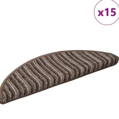 vidaXL Zelfklevende Trapmatten 15 st 56 x 17 x 3 cm Non-Slip Bruin