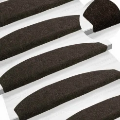 vidaXL Zelfklevende Trapmatten 15 st 80 x 24,5 x 3,5 cm Donkerbruin