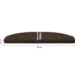 vidaXL Zelfklevende Trapmatten 15 st 80 x 24,5 x 3,5 cm Donkerbruin