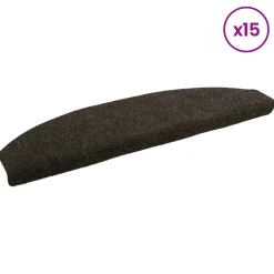 vidaXL Zelfklevende Trapmatten 15 st 80 x 24,5 x 3,5 cm Donkerbruin