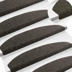vidaXL Zelfklevende Trapmatten 15 st 80 x 24,5 x 3,5 cm Antraciet
