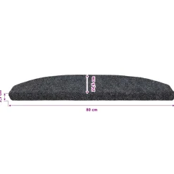 vidaXL Zelfklevende Trapmatten 15 st 80 x 24,5 x 3,5 cm Donkergrijs