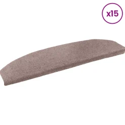 vidaXL Zelfklevende Trapmatten 15 st 80 x 24,5 x 3,5 cm Beige