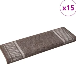 vidaXL Zelfklevende Trapmatten 15 st 65 x 21 x 4 cm Non-Slip Bruin