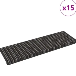 vidaXL Zelfklevende Trapmatten 15 st 65 x 21 x 4 cm Non-Slip Antraciet