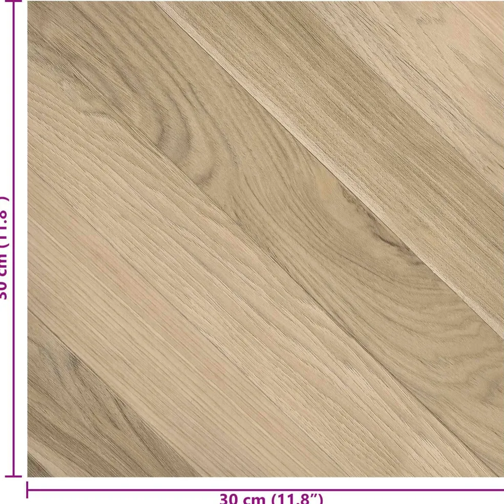 vidaXL Zelfklevende Vloerplanken Bruin Gestreept 30,5 x 30,5 cm 20 st
