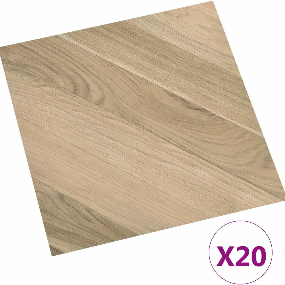 vidaXL Zelfklevende Vloerplanken Bruin Gestreept 30,5 x 30,5 cm 20 st