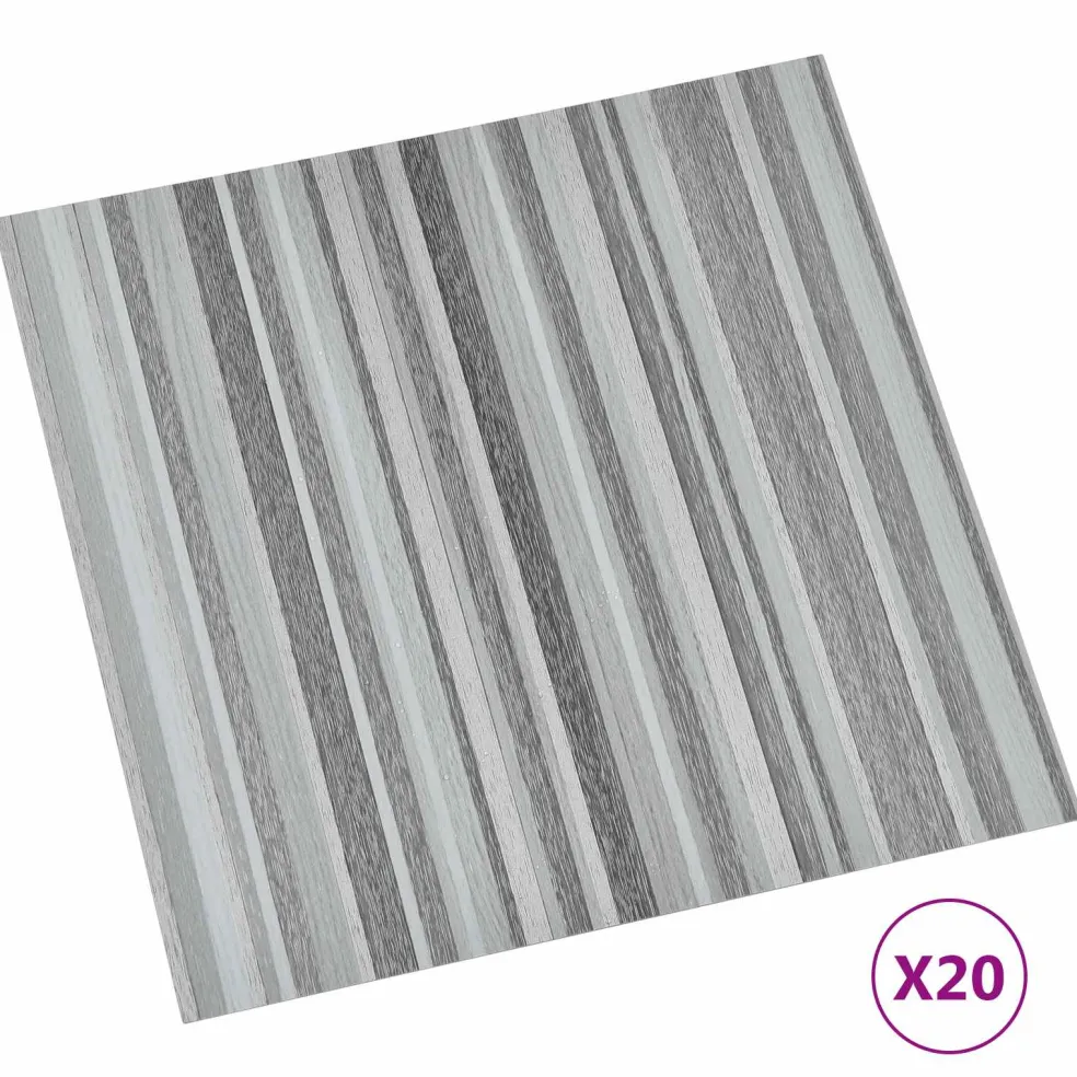 vidaXL Zelfklevende Vloerplanken Grijs en zwart 30,5 x 30,5 cm 20 st