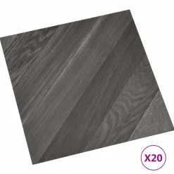 vidaXL Zelfklevende Vloerplanken Streep Grijs 30,5 x 30,5 cm 20 st PVC