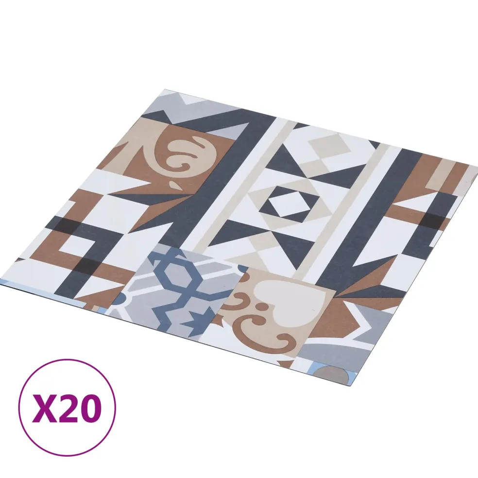 vidaXL Zelfklevende Vloerplanken Mono Patroon 30,5 x 30,5 cm 20 st PVC