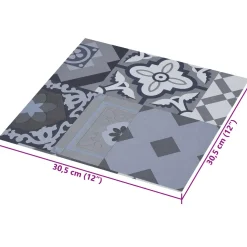 vidaXL Zelfklevende Vloerplanken Zwart 30,5 x 30,5 cm 20 st PVC