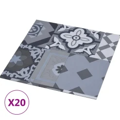 vidaXL Zelfklevende Vloerplanken Zwart 30,5 x 30,5 cm 20 st PVC