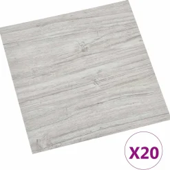 vidaXL Zelfklevende Vloerplanken Lichtgrijs en wit. 30,5 x 30,5 cm