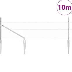 vidaXL zeshoekig gaasgek met palen 10 x 0,4 m Gegalvaniseerd staal