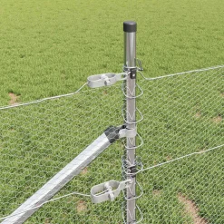 vidaXL zeshoekig gaasgek met palen 10 x 0,4 m Gegalvaniseerd staal