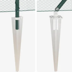 vidaXL zeshoekig gaasgek met palen 10 x 0,4 m PVC-Coated Staal Groen