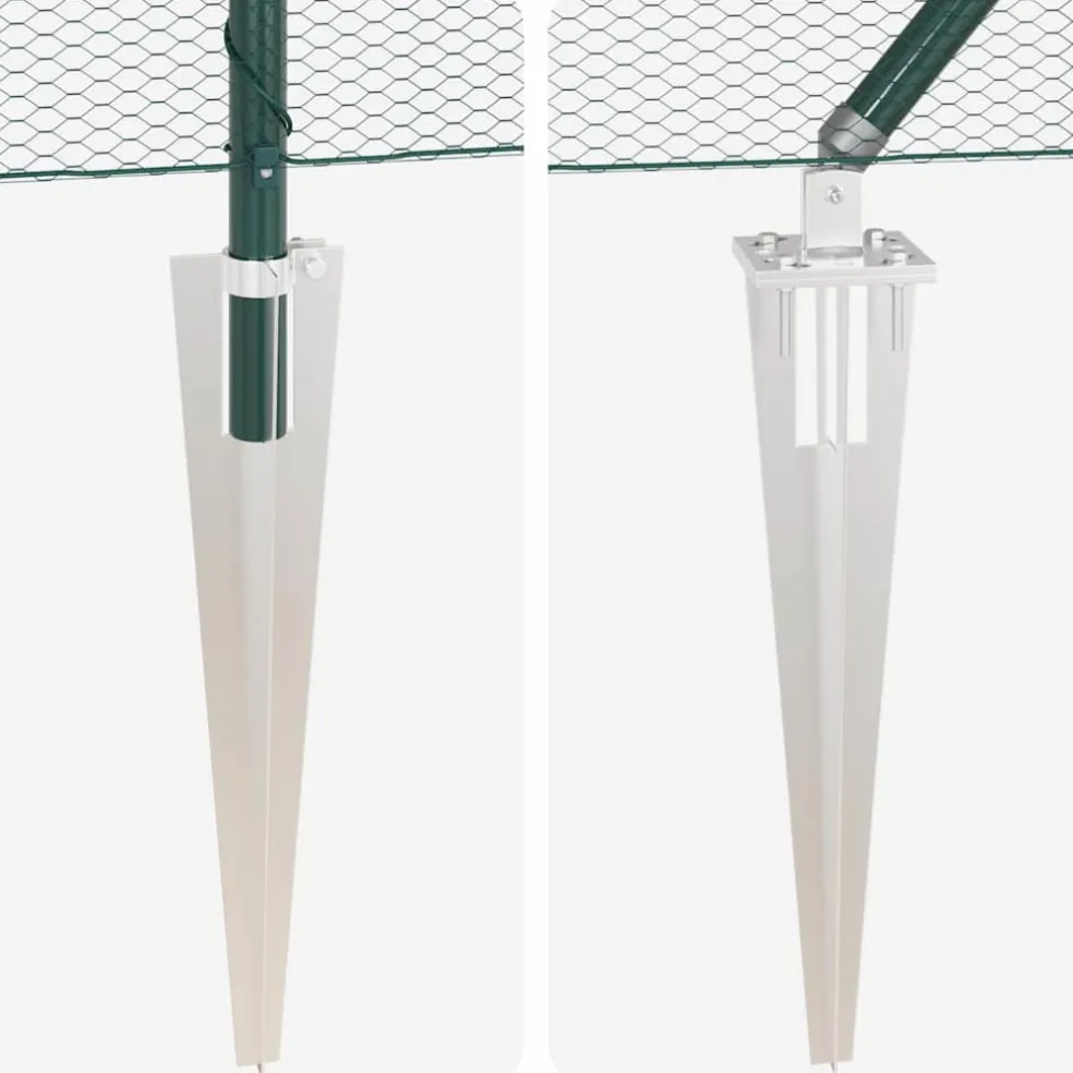 vidaXL zeshoekig gaasgek met palen 10 x 0,4 m PVC-Coated Staal Groen