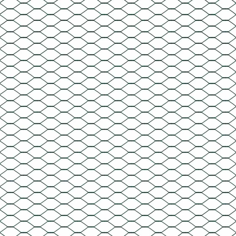 vidaXL zeshoekig gaasgek met palen 10 x 0,4 m PVC-Coated Staal Groen
