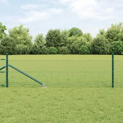 vidaXL zeshoekig gaasgek met palen 10 x 0,4 m PVC-Coated Staal Groen