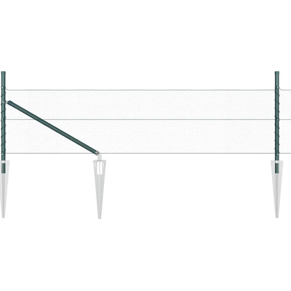 vidaXL zeshoekig gaasgek met palen 10 x 0,4 m PVC-Coated Staal Groen