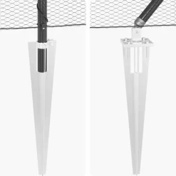 vidaXL zeshoekig gaasgek met palen 10 x 0,4 m PVC-Coated Staal Grijs