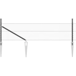 vidaXL zeshoekig gaasgek met palen 10 x 0,4 m PVC-Coated Staal Grijs